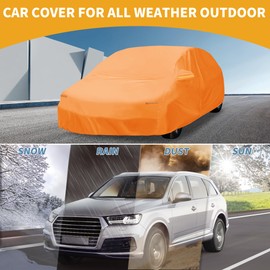 Partuto Car Cover Waterproof All Weather Automotive Outdoor Anti-UV Full Exterior Cover for Subaru Impreza Hatchback Aluminum Film Orange