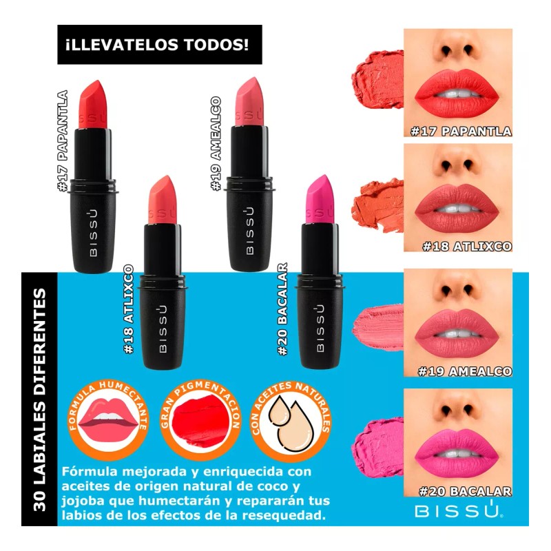 Bissú Kit Pack 30 Labiales Bissu Humectantes Completos Set