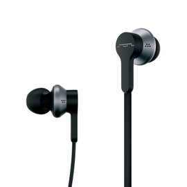 Sol Republic Shadow Fusion Bluetooth Earbuds, Black 10-Hour Playtime Comfortable Knit Tech Fiber Collar Magnetic Connection Earbuds Flexible Compact Storage Convenient Carrying Case