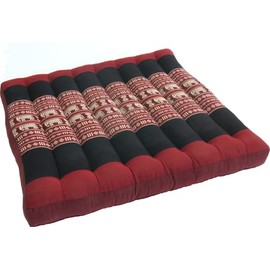 Seating cushion thai 50 * 50 cm – Red/Black/Neck & Seat Cushion