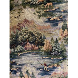 Futon Cover Only Full Size Fits 6 to 8 Inch Mattress Wild Fisherman Hidden Zipper Tapestry (Full Size)