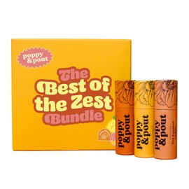 Jumbo Lip Balm Gift Set (3-Pack, Citrus Flavors) | Poppy & Pout All Natural Lip Balms & Moisturizers | Hydrates with Beeswax, Vitamin E, Organic Coconut Oil | Cruelty-Free | Recyclable Cardboard Tube