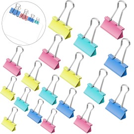 XUSSMM 150 Pcs Binder Clips, Colored foldback Clips, 4 Sizes Foldback Clips 15mm/19mm/25mm/32mm Metal Binder Clips for Notes, Office, Home, School (Coloured)