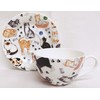 Cats Breakfast Cup & Saucer Set Fine Bone China Cute