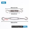 SCOOYUCK Pack of 2 M4 Turnbuckles, 304 Stainless Steel Wire