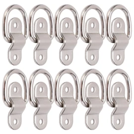 Anclaje de amarre en D, 10 anclajes de amarre multifunción de alta resistencia para montaje en superficie anillo en D para un transporte seguro para camión cama para remolque (plata)