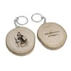Natural Wood St Christopher Travel Protection Keyring, m