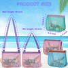 3Pcs Alphabet Printed Seashell Bags, Lightweight & Foldable Kids Beach