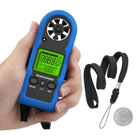 GOYERRNES Handheld Anemometer, Mini Digital Wind Speed Meter Gauge for Air Flow Velocity cfm Measuring Device, Wind Temperature Test for HVAC Outdoor Sailing Shooting Drone Flying GR-CA-816B
