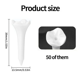 LIUHUIZEYU 1 1/2'' Plastic Golf Tees, 4-Prong Golf Tees Short Golf for Irons, Par Threes, Hybrids, and Driving Range, High Visibility Practice Flight Path Golf Tees (50Pcs)