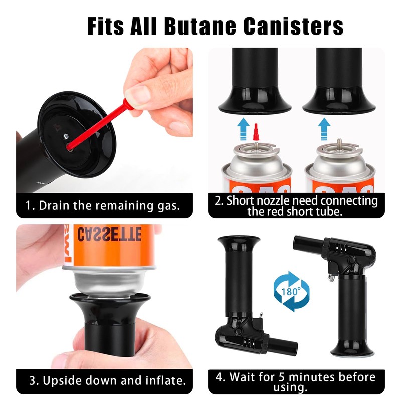 VORHOT Adjustable Flame Burner, Kitchen Burner with Gas Indicator, Refillable
