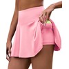 AegisChic Pink Pleated Tennis Skirt with Shorts Underneath for Women