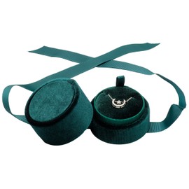 POKOFO Small Elegant Silk Knot Round Jewelry Box Velvet Pendant Necklace Gift Box Storage Case (Green)