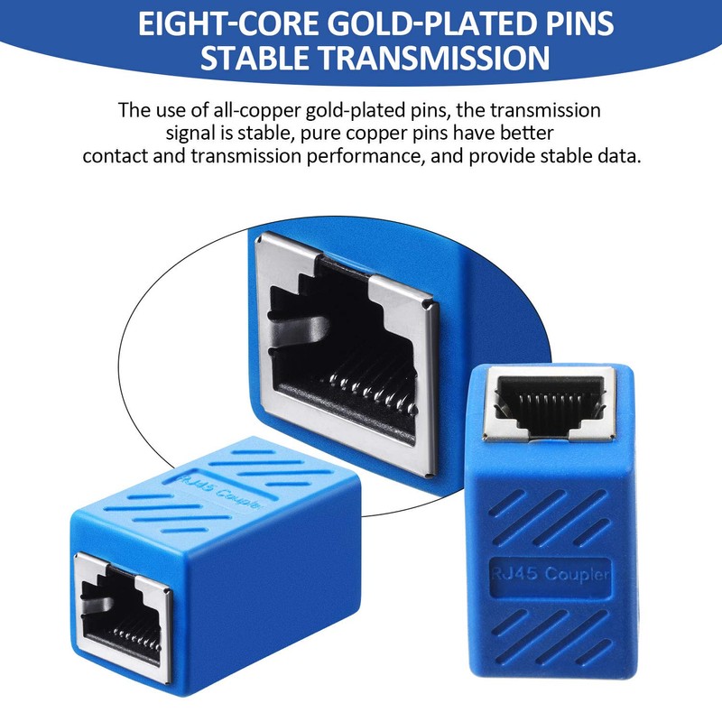 10 Pieces RJ45 Coupler, Ethernet Extension Adapter Network Connector for