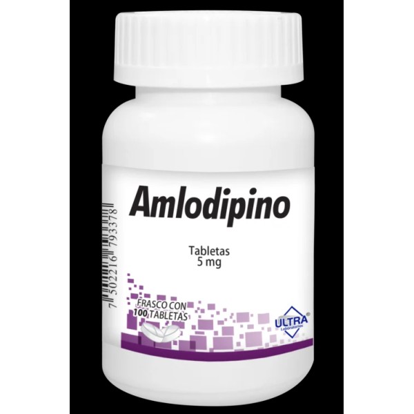 Amlodipino 5 Mg Con 100 Tabletas