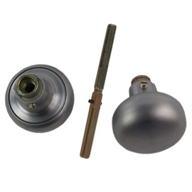 Maxtech 10331 Satin Chrome 26D Finish 2-1/4" Solid Door Knob Set with Spindle for Marks Surface Mount Mortise Lockset & More