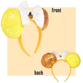 Needzo - Diadema de Halloween para orejas de mouse, decoración de fiesta con purpurina, accesorios para disfraz para mujeres, talla única