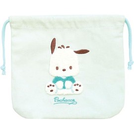 Tees Factory SR-5530386PC Sanrio Characters Sagara Embroidered Drawstring Pouch Pochacco H 6.9 x W 7.5 inches (175 x 190 mm)