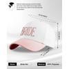 GroomBrideGifts Bridal Trucker Hat for Bachelorette Party, White + Pink