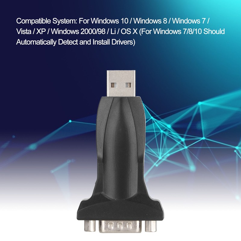USB to RS232 Converter Male 9 Pin Serial Built In