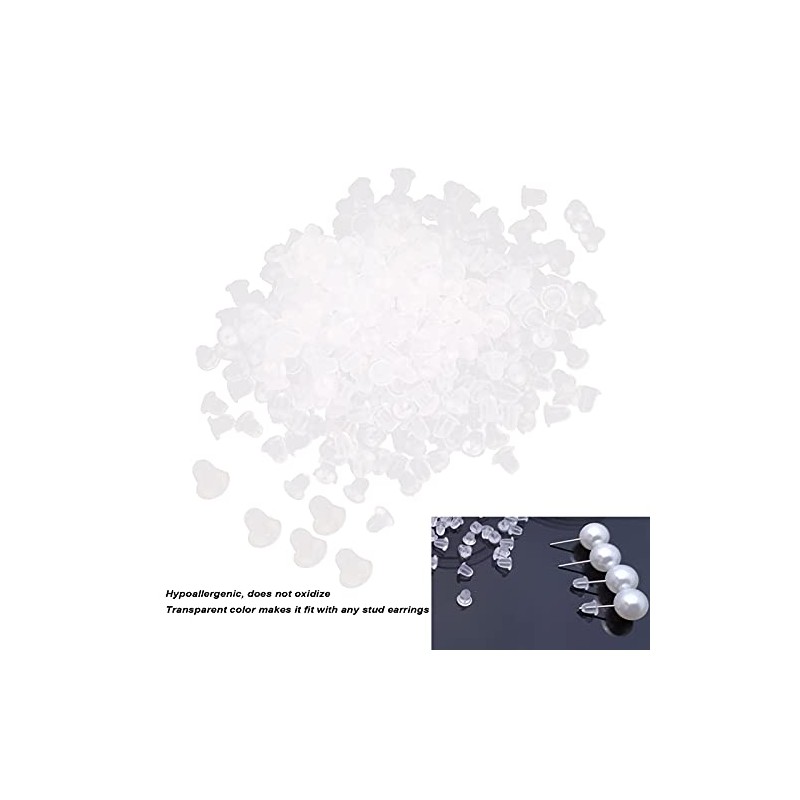 Respaldos de Aretes de Silicona Transparente 500 Piezas