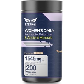 WOMENS DAILY MULTIVITAMIN AND ANCIENT MINERALS 4 en 1, 200 capsulas (1545mg por porcion) con Vitaminas, Minerales, Adaptogenos y Aminoacidos, Hormo...