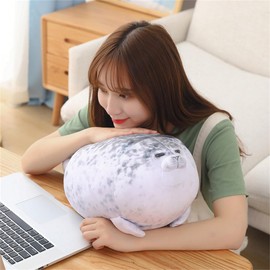 champracer Chubby Spotted Seal Pillow, Sea Animal Cushion Plush Seal Plush Animal Hugs Plush Gifts Toy for Boys and Girls (Seal, 20 cm)