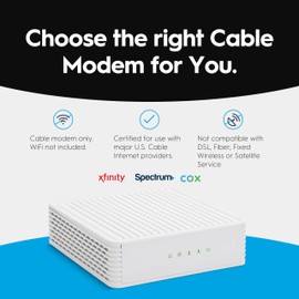 Hitron CODA DOCSIS 3.1 Cable Modem ONLY | Up to 1 Gbps Max Internet Speeds | Certified with Comcast Xfinity, Charter Spectrum, Cox & More | Requires Separate WiFi Router