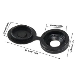 150pcs Plastic Hinged Screw Cover Caps, Black Screw Snap Covers Washer Flip Tops for Covering Screw Heads Protection, 13.5mm