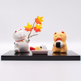 Santo 18711 Banko Ware Figurine, Interior Object, Tabletop Decoration, Japanese Age Series, November, Fall Foliage, Maple Tree, Room Decoration, Entrance Decoration, Mini Compact, Made in Japan