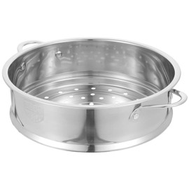 Operitacx Steamer Basket Inset Stainless Steel Steamer Basket with Double Handle Bun Steamer Grid Steaming Colander Kitchen Cookware for Home Restaurant 20cm Steamer Basket