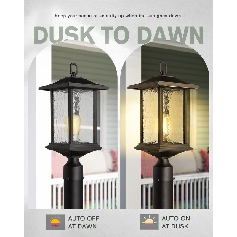 Beionxii Dusk to Dawn Outdoor Post Lights, 21inch Large Exterior