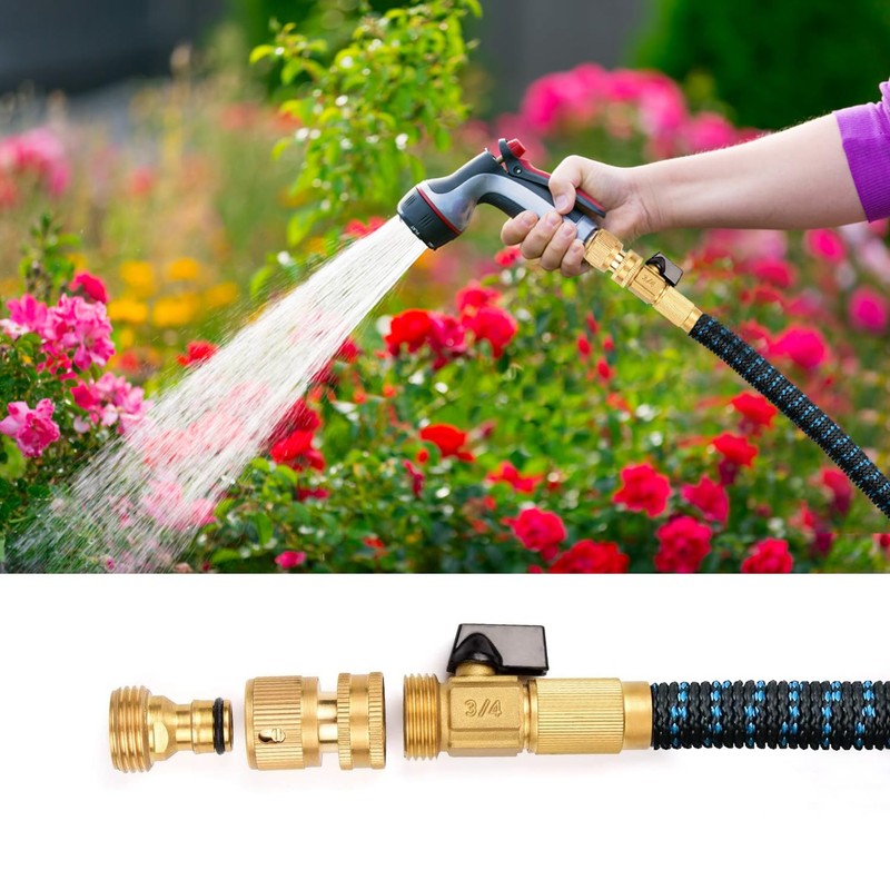 Garden Hose Quick Connectors, Solid Brass 3/4 Inch Thread Fitting,