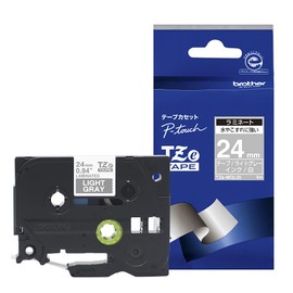 [Brother Genuine] PE-Touch Laminating Tape TZe-MQL55 Width 24mm (White Letter/Light Gray/Matte)