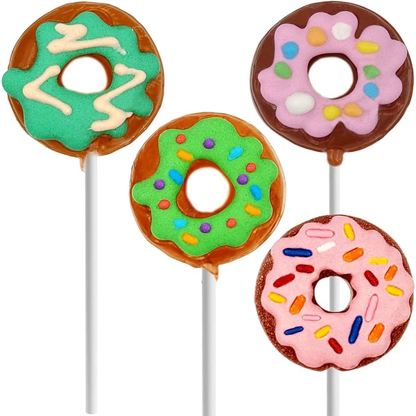 Fruidles Party Fun Donut Lollipops Variety 12 Pack Vanilla Flavor Party Suckers Perfect Donut Party Favors For Your Donut Birthday Party