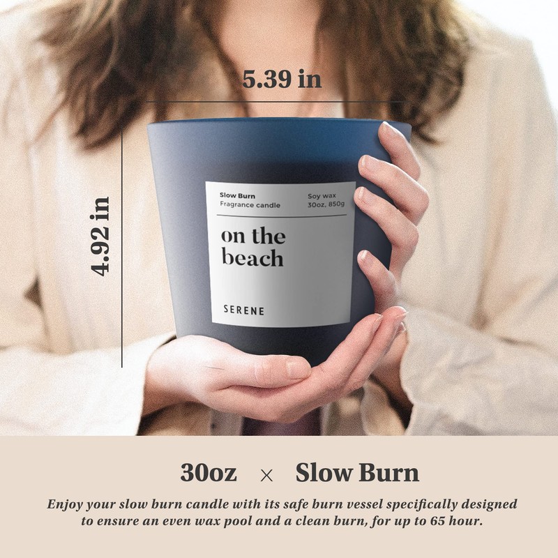 Hidden Label Large Scented Candle, On The Beach, 30oz 3