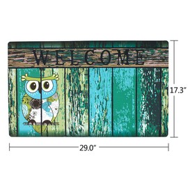Welcome Doormat Front Door Mat, Rubber Back Non Slip Door Mat Entrance Rug Shoe Scraper 17" x 29", Low-Profile Printing Mats for Entry, Garage, Patio, High Traffic Areas