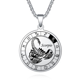 YOTHIWAD Zodiac Sign Necklace Stainless Steel High Quality Waterproof Zodiac Sign Pendant Necklace Astrology Horoscope Jewellery Birthday Gift, Stainless Steel