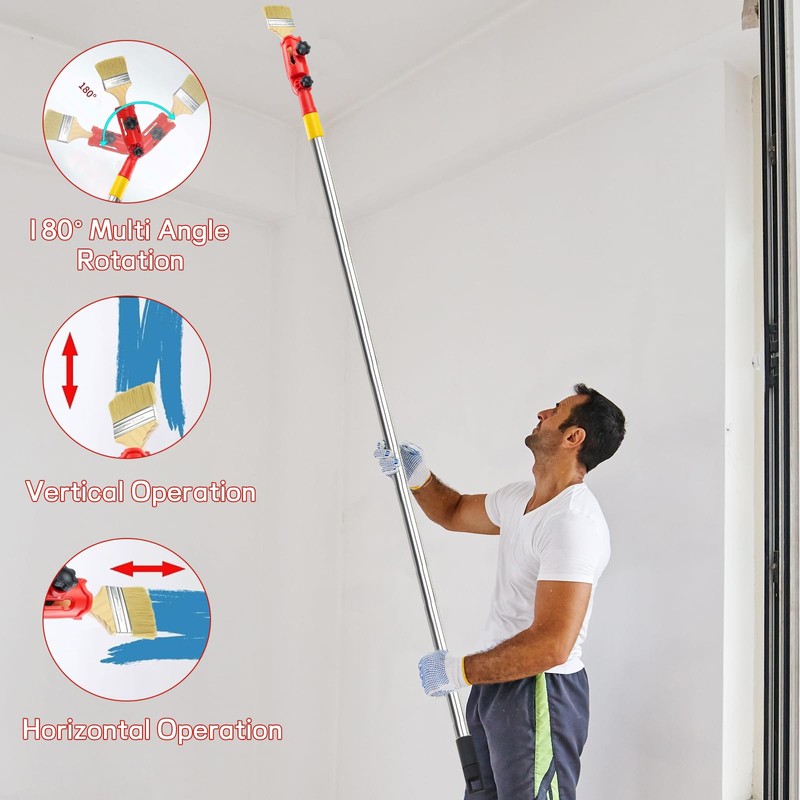 Guegine Multiangle Paint Brush Extender Holder, Extendable Paint Brush Kit,