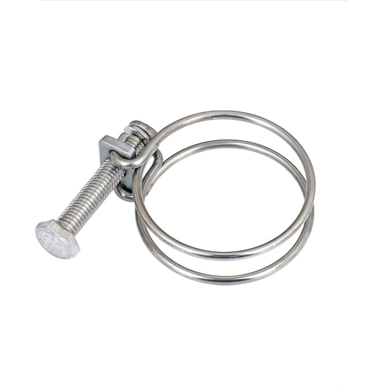 5 Pieces Double Wire Hose Clamps Adjustable 201 Stainless Steel