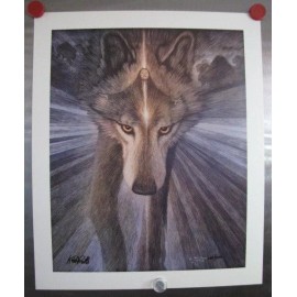 Keith Powell "She Calls the Buffalo" #146/500 Wolf Native American Indian Spirit