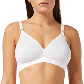 Triumph Women's Micro Fun N Non-Wired Bra (Micro Fun N) - White (White 0003), size: 85d