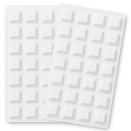 White Large Trapezoid Bumper Feet (56 Pack) Self Stick Bumper Pads - Adhesive Tall Square Bumpers for Electronics, Speakers, Laptop, Appliances, Furniture, Computers