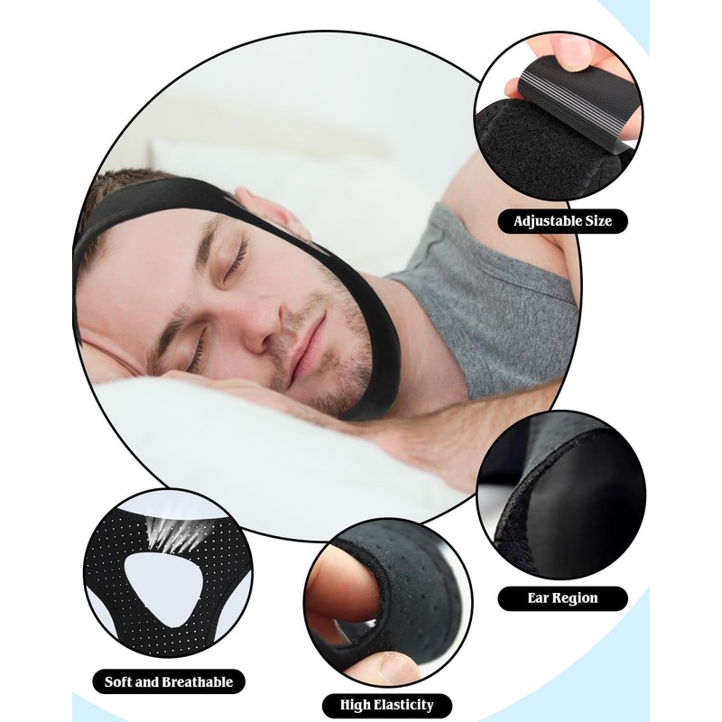 Zhenghebuy Airflow Jaw Strap,Jaw Strap for Sleeping,Reusable Face Strap, Snoring