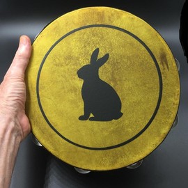 Bunny Rabbit Tambourine with optional illuminated display stand - Accessory: Tambourine only