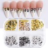 6 Grids Metal Bow Nail Art Charms -3D Gold Sliver