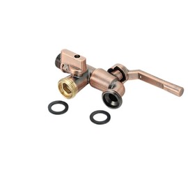 Dual-Outlet 3/4-Inch Frost-Resistant Brass Garden Faucet, 1/2-Inch Inlet Wall-Mounted Outdoor Spigot with Independent Valves for Home, Patio & Irrigation