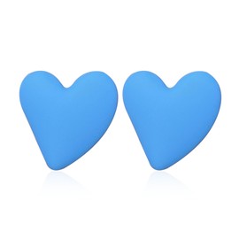 YUNXI Geometric Large Heart Earrings for Women Candy Solid Color Big Love Acrylic Geometric Stud Valentines Day (Sky Blue)