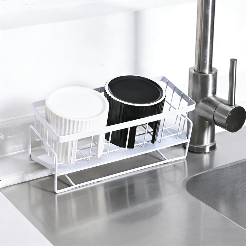Ceramic Sponge Holder for Kitchen Sink - Dishwasher Safe Porcelain