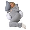 Boppy Side Sleeper Pregnancy Pillow, Gray Falling Leaves, Portable, Supportive